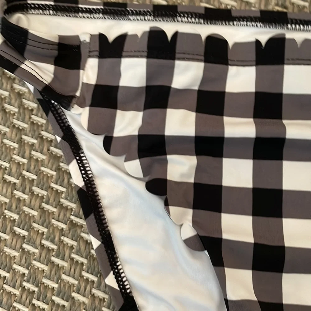 Loft Beach Gingham Ruched Halter Tankini Top & Bottom - Picture 7 of 7